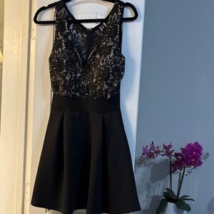 Windsor Black Lace & Skater Mini Dress